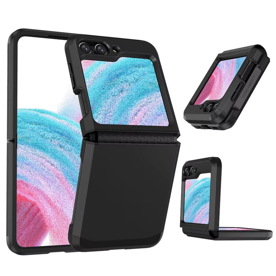 Stoßfeste Schutzhülle mit Scharnierschutz für Samsung Galaxy Z Flip5 in Schwarz und Gelb - Bild 2