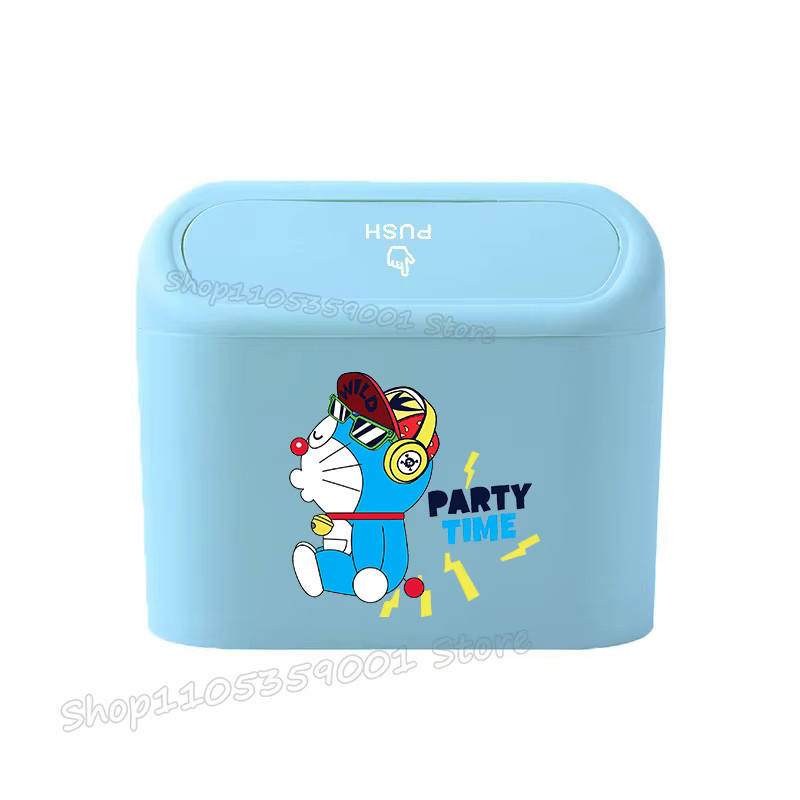 Bandai Doraemon Auto-Mülleimer mit Deckel in Blau, multifunktionaler Abfalleimer und Aufbewahrungsbox aus Kunststoff - Bild 2
