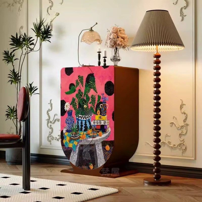 ZHIO Wohnzimmerschrank aus Holz in Rosa im modernen Vintage-Stil - Bild 2