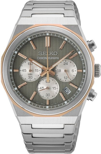 Seiko Chronograph, Quarz, Edelstahl, 40 mm, Herren - Bild 1