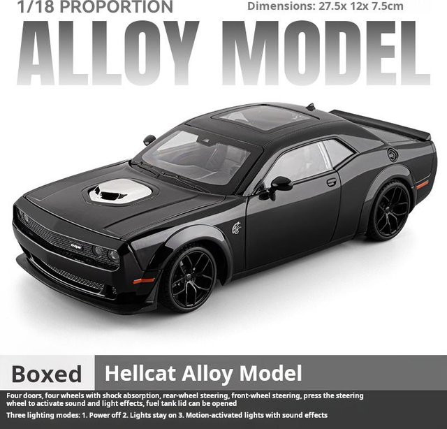 Linyi toy car Dodge Hellcat Leichtmetall-Automodell, 1:18, Lenkfunktion, ab 3 Jahren - Bild 1