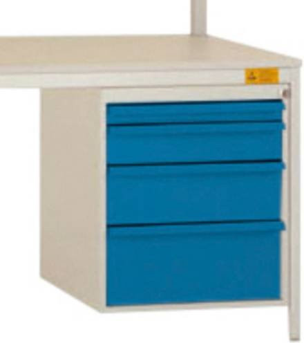 Manuflex LD4832.5007 ESD-Gehäuse-Unterbau in Blau und Multicolour mit 4 Schubfächern, Nutzhöhe: 50 cm, Breite: 58 cm, Tiefe: 56 cm - Bild 1