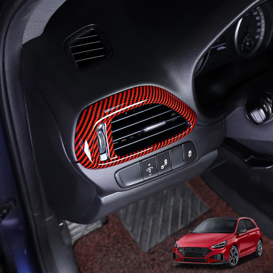 TYWZ Auto-Tuning Zubehör für Hyundai i30 und i30 N (2017-2025) Mittelkonsole Fensterknopf und obere Lüftungsabdeckung in Rot - Bild 2