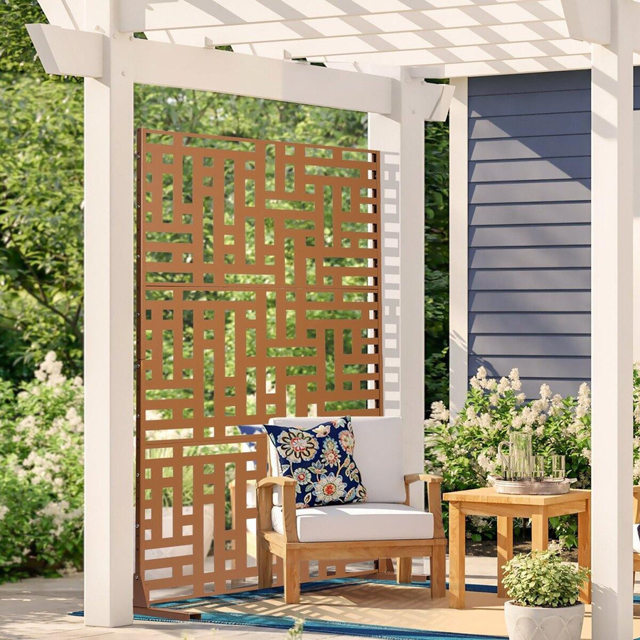 Buying Solutions, MB Metall Sichtschutz Paravent Braun für Outdoor B/H/T: 47 x 193 x 50,8 cm - Bild 4