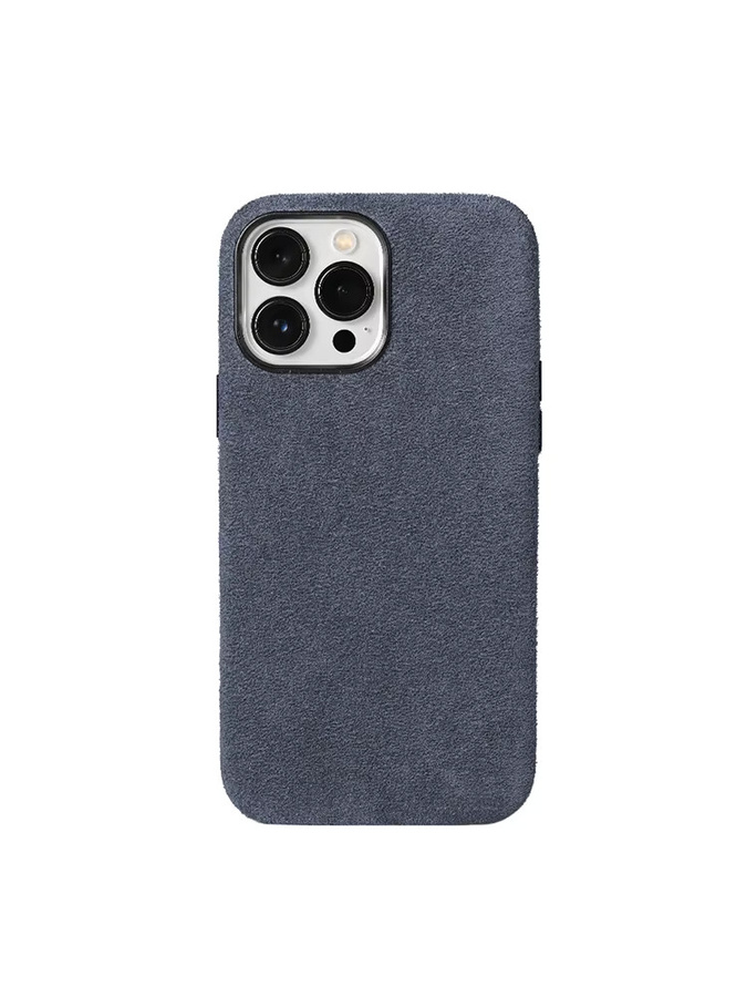 LANGSIDI MagSafe Handyhülle aus Wildleder und Leder für iPhone 13 Pro Max, iPhone 13 Pro und iPhone 14 Plus in Schwarz oder Grau - Bild 2