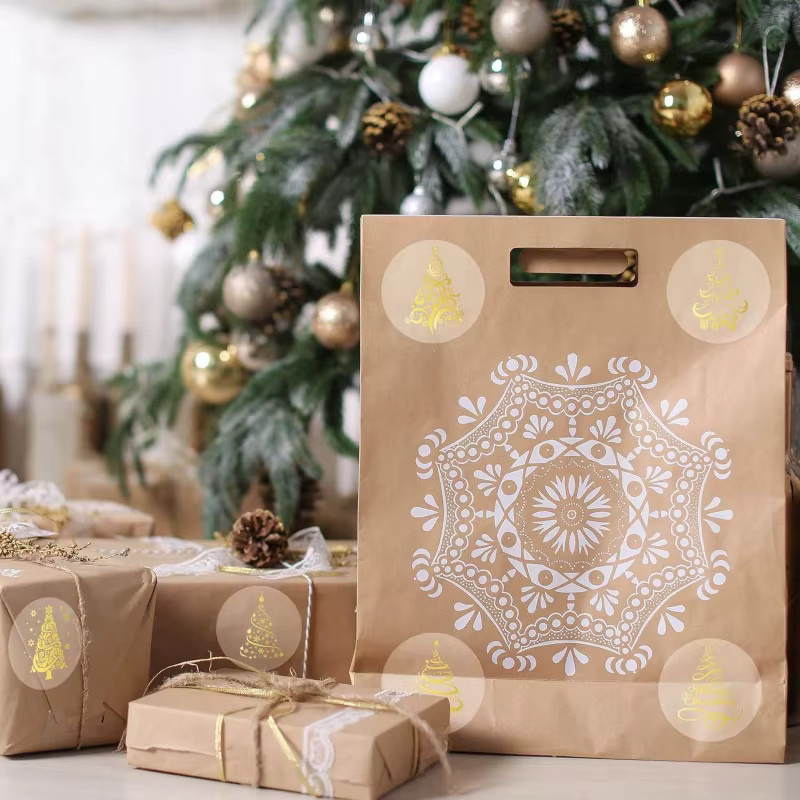 500 Stück Weihnachts Aufkleber in Gold für DIY Geschenkverpackungen und Partydekoration - Bild 3