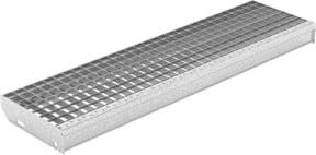 MEA Treppenstufenrost step XSL in Silber, B: 80 cm, H: 27 cm, Tiefe: 3 cm + TS 2 cm - Bild 1