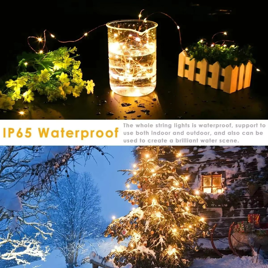 OKAL RED EAST RGB LED Fairy Lights mit Kupferdraht, USB-Betrieb, Wasserdicht, 8 Modi und Fernbedienung - Bild 3