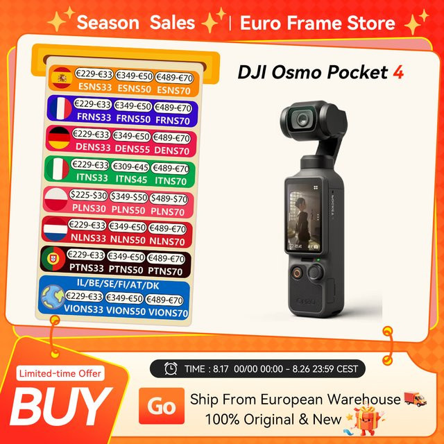 DJI Osmo Pocket 4 Action Camera mit 1 Zoll CMOS Sensor, Gimbal Kamera in Schwarz - Bild 1
