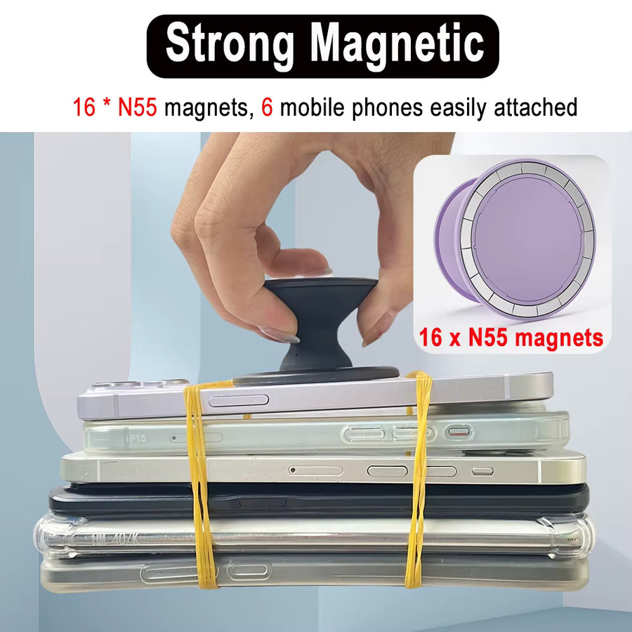 Grippopso Magnetischer Handygriffhalter aus Silikon für MagSafe Smartphones, Farbe: Weiß - Bild 4
