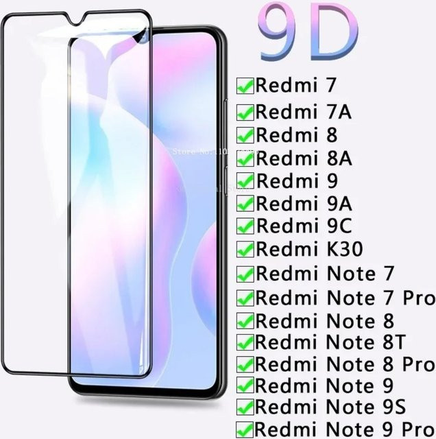 2er-Set Vollständige Displayschutzfolien für Xiaomi Redmi Note 7 7 Pro 8 Pro 8T 9 9S Pro und weitere Modelle, Transparent - Bild 1