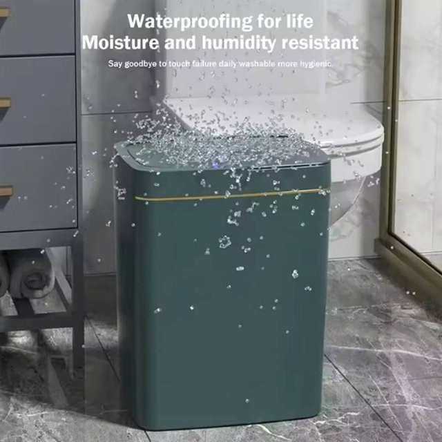 Intelligenter Mülleimer mit Sensor idealife, berührungslos und wasserdicht, 15 l, Grün - Bild 1