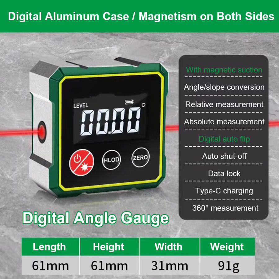 VODOOL Magnetischer digitaler Winkelmesser mit LCD-Hintergrundbeleuchtung, Neigungsmesser und Wasserwaage - Bild 4