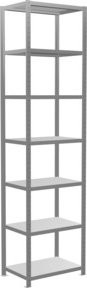 Schulte Grundregal Steckregal MULTIplus250 in Silber mit 7 Fachböden und Kreuzstrebe, B/T/H: 300 x 75 x 50 cm - Bild 1