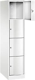 C+P Schließfachschrank Resisto mit 4 Fächern in Verkehrsweiß, B/T/H: 39,6 x 64,0 x 195,0 cm - Bild 1