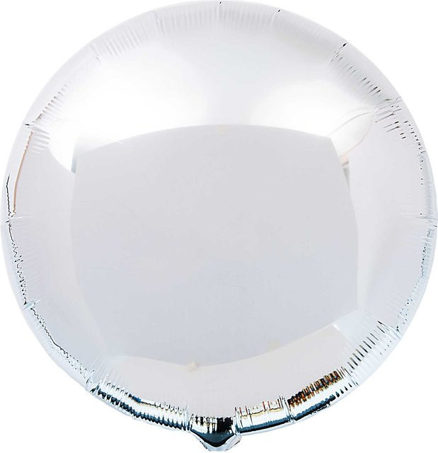 Rico Design Folienballon rund in Silber mit einem Durchmesser von 86 cm für Party, Geburtstage und Silvester - Bild 1