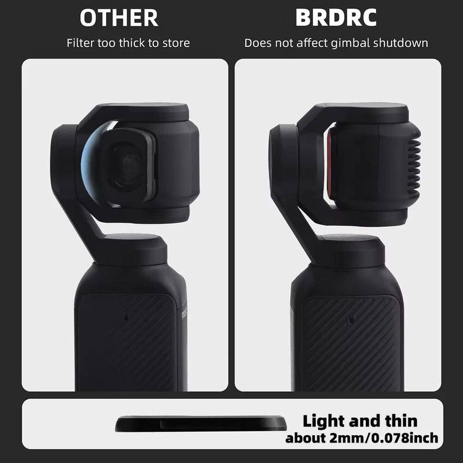 BRDRC Pocket 4 VND Filter-Set für DJI Osmo Pocket 4 und DJI Osmo Pocket 3, Magnetische Objektivfilter, Schwarz, Einstellbar VND2-32 und VND64-512 - Bild 3