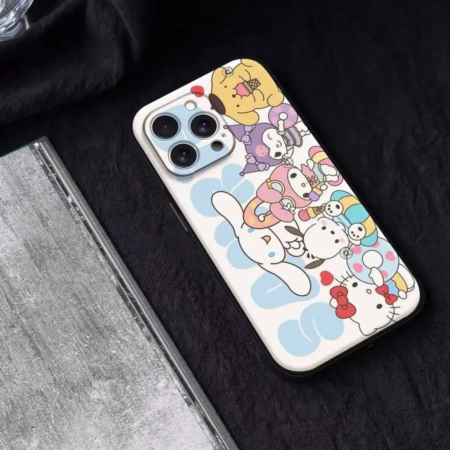 Schwarze Kuromi und Cinnamoroll Handyhülle für Apple iPhone 11 12 13 14 15 16 17 Pro Max X XR XS Max und 12 mini - Bild 4