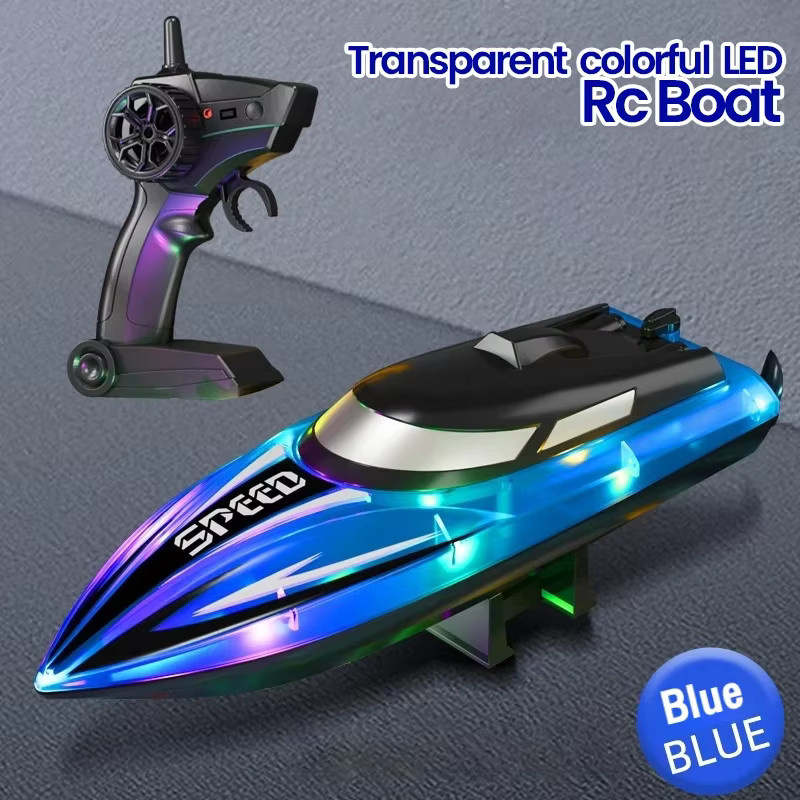 CONUSEA RC-Boot, ferngesteuertes Rennboot, mit LED-Lichtern, wasserdicht - Bild 3