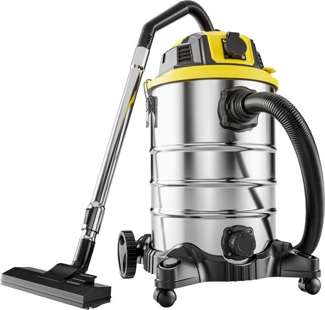 MONZANA Nass-Trockensauger 1200W mit 30L Fassungsvermögen in Schwarz-Gelb mit Edelstahl-Elementen, B/T/H: 60 x 40 x 38 cm - Bild 1