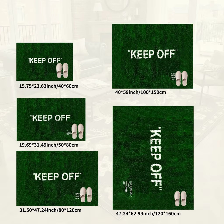 VIKAMA Keep Off Teppich in Grün, rutschfester und wasserdichter Design-Teppich für Wohnzimmer, Schlafzimmer oder Badezimmer - Bild 5