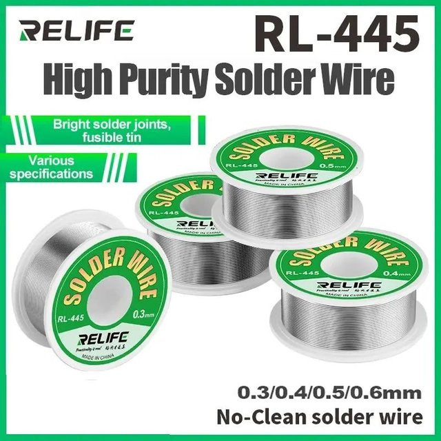 RELIFE RL-445 Hochreiner Kolophoniumkern-Lötdraht für Elektronikreparaturen, Farbe: Silber - Bild 1