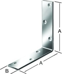 VORMANN Balkenwinkel aus Stahl, verzinkt, Farbe: Silber, B/T/H: 150 x 150 x 40 mm, Materialstärke: 5 mm - Bild 1