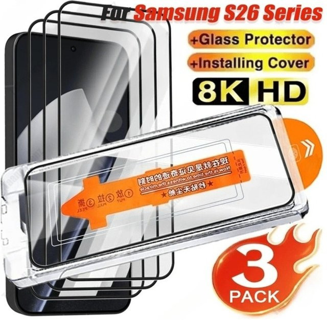 3er-Pack Hochtransparentes Panzerglas für Samsung Galaxy S25, Schutzfolie mit Ein-Klick-Installation, Transparent - Bild 1