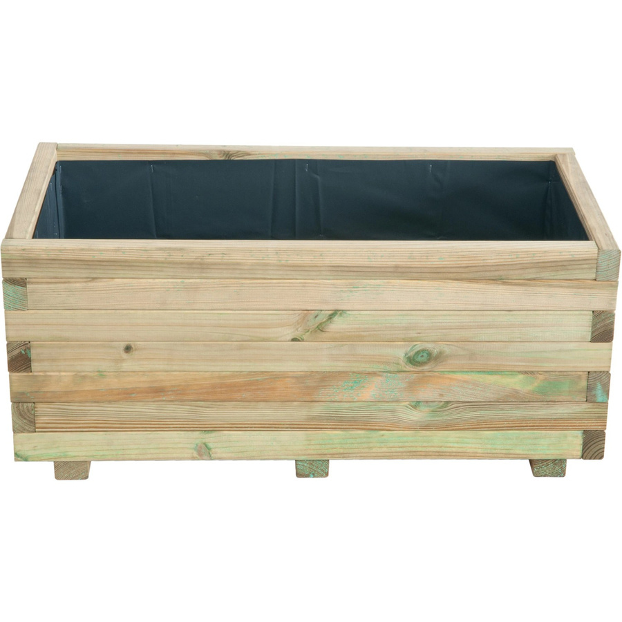 Grüner Pflanzkasten aus Holz inklusive Pflanzfolie B/T/H: 80 x 40 x 34 cm - Bild 2