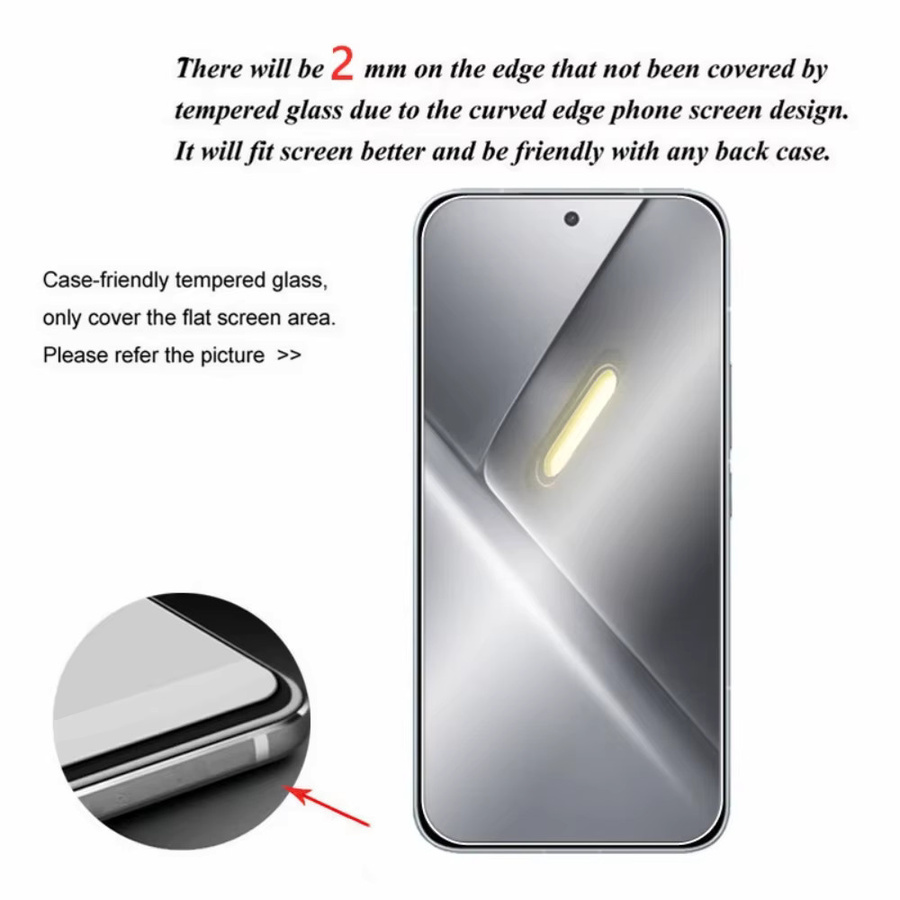 NNBILI 3 Stück 9D Vollflächige Gehärtete Glas-Displayschutzfolien für Xiaomi Poco X7 X8 Pro X8 Pro Max Serie, Transparent - Bild 2