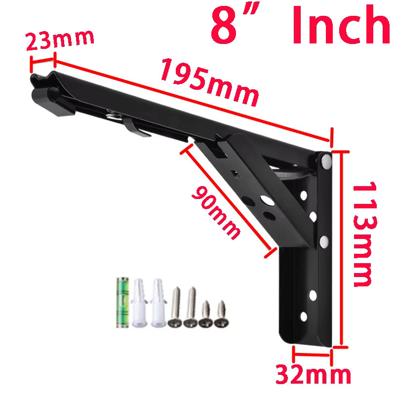 GouGouZhi 2er Set Klappbare Regalhalterungen in Schwarz und Weiß für 20-35 cm Tiefe, Platzsparende Schwerlast-Wandhalterungen für Tischplatten, Arbeitsplatten oder im Wohnmobil - Bild 2