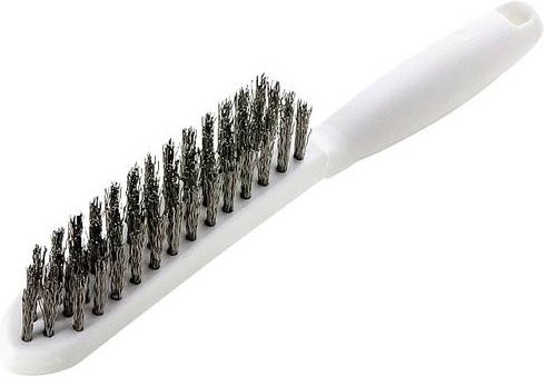 Lessmann Drahtbürste mit gewelltem VA-Stahldraht, silber, Länge: 28,5 cm - Bild 1