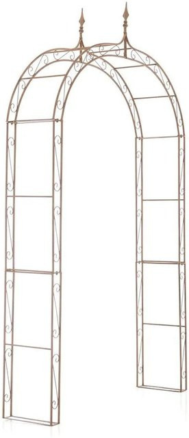 DELUKE Rosenbogen WISMAR Rankhilfe aus Metall in Antik-Braun, B/T/H: 147 x 37 x 264 cm - Bild 1