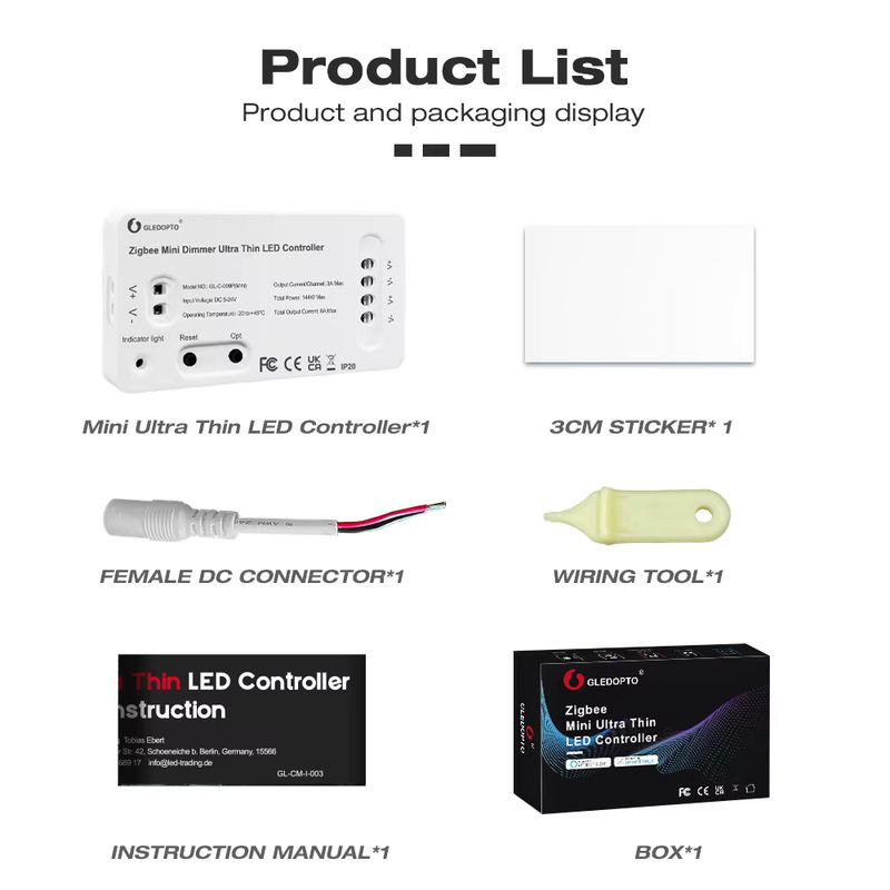 Tuya ZigBee 3.0 Smart LED Controller für RGBW und CCT mit 6 Zonen und RF 2,4G Fernbedienung, dimmbar, DC 5V 12V 24V - Bild 4
