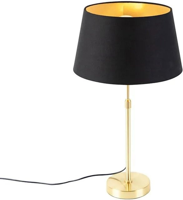 QAZQA Tischlampe modern in Gold und Schwarz, dimmbar und höhenverstellbar, Höhe: 32 cm - Bild 1