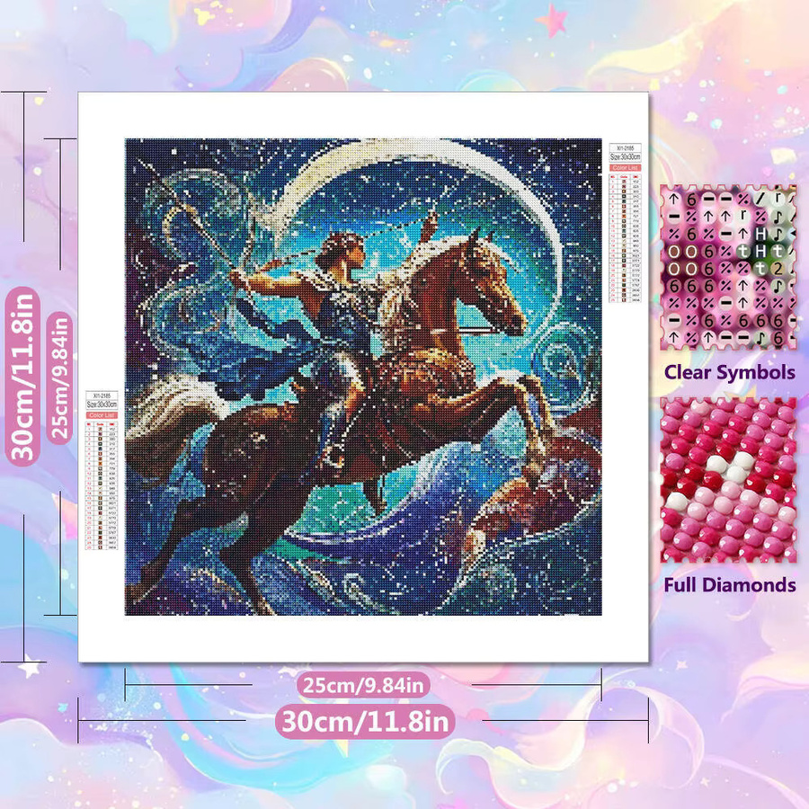 Potdemiel Sternbild 5D Diamant-Malerei DIY Kunst-Set mit Rundbohrern, Mosaik-Set mit Strasssteinen in Multicolour, B/H: 20 x 20 cm - Bild 2