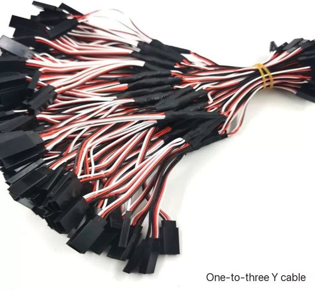 BANGSHE Y-Line Servo-Verlängerungskabel für Modellautos, Schiffsmodelle und Flugzeugmodelle mit männlicher und weiblicher Verbindung, Farbe: Rot - Bild 1