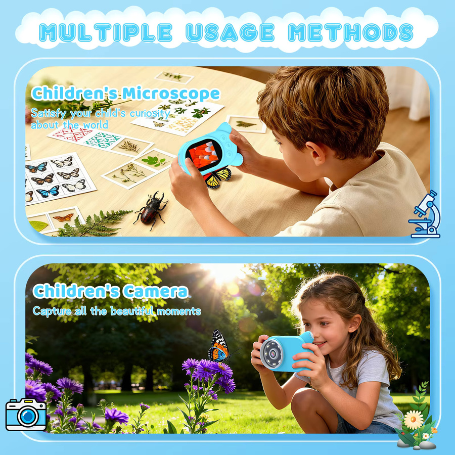 Hayve Kid MicroCam, Handmikroskop, mit 2-Zoll-Bildschirmmikroskop, Lernspielzeug - Bild 5