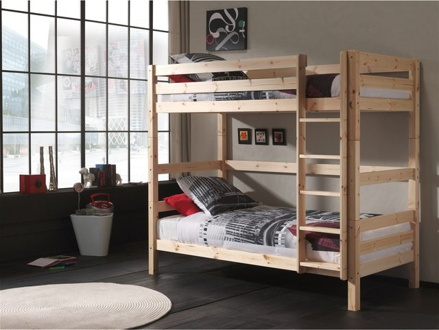 Vipack Furniture Etagen-Hochbett Pino aus massivem Kiefer Holz in Braun, Höhe: 182 cm, Breite: 90 cm, Tiefe: 200 cm - Bild 1