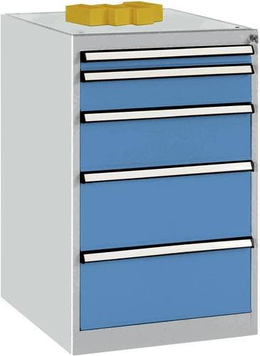 Manuflex BASETEC Schubfachschrank TP1141.5012, stationär und abschließbar, Farbe: Lichtblau RAL 5012, Material: Stahl, Nutzhöhe: 700 mm - Bild 1