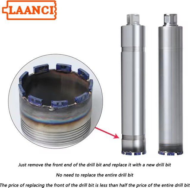 LAANCI Diamant-Kernbohrer Messerkopfteil mit Kobaltklinge für Beton, Farbe: Silber, Durchmesser: 32 mm - Bild 1