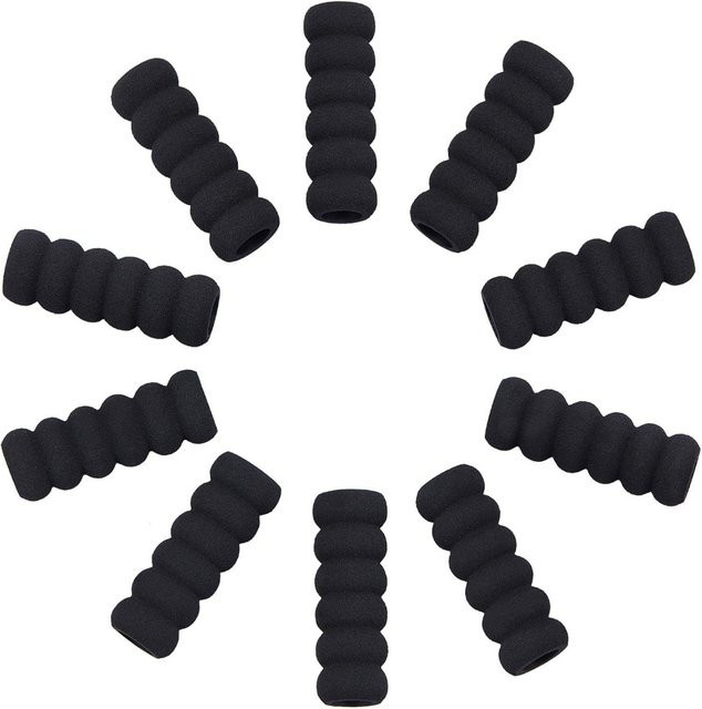 60er Set Schaumstoff Stifthalter Griffe in Schwarz als ergonomische Stiftgreifer für Malen und Zeichnen bei Arthritis - Bild 1