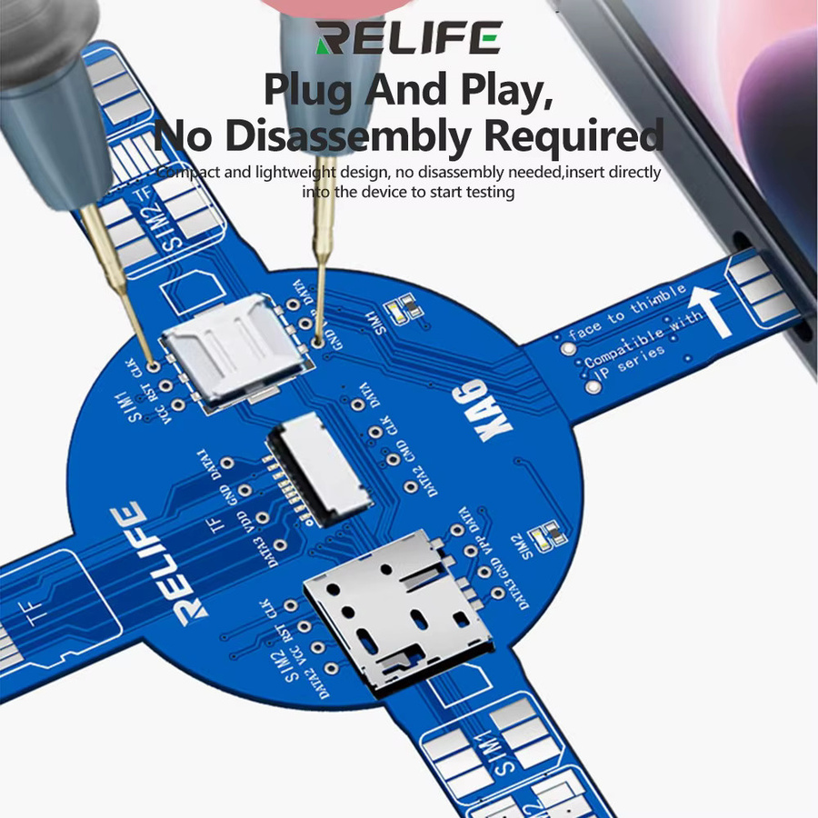 RELIFE XA6 Dual-Karten-Signaltestboard für iP und Android in Blau zur schnellen Lokalisierung von SIM, TF und NM Karten sowie zur Fehlererkennung beim Lesen ohne Demontage - Bild 2