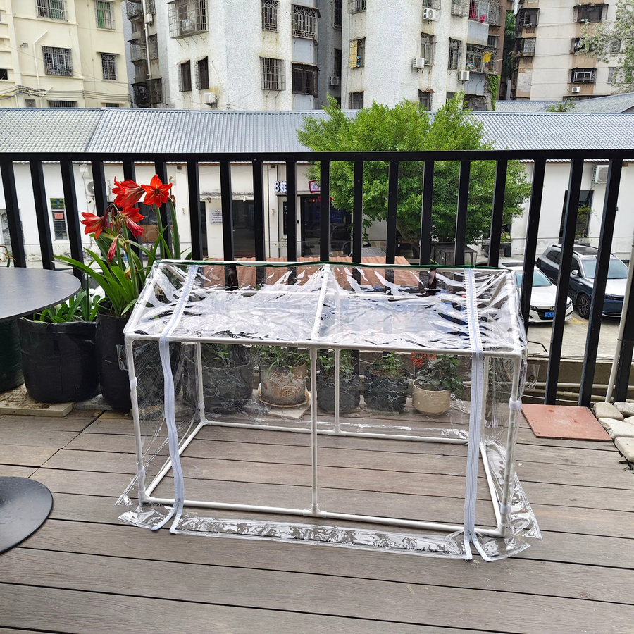 Wind- und frostbeständiges Mehrzweck-Gewächshaus mit verstärkter Spitze und transparentem PVC-Rahmen sowie Thermobezug, B/T/H: 78 x 60 x 60 cm - Bild 2