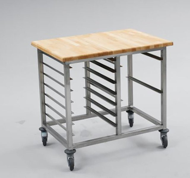 Scaritech Arbeitsstation mit Holzplatte in Grau und Blau, B/T/H: 100 x 70 x 92 cm - Bild 1