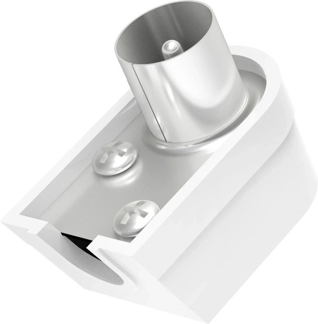 Hama Koax-Winkel Antennen-Stecker schraubbar in Weiß - Bild 1
