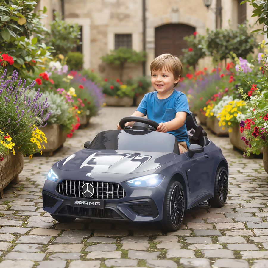 AIYAPLAY Kinder Elektroauto, mit Fernbedienung, Musik, MP3, LED-Leucht, Grau, ab 3 Jahre - Bild 2