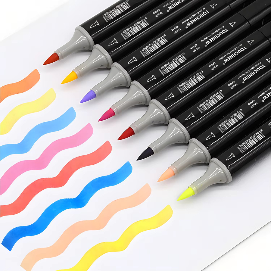 TOUCHNEW Alkoholmarker Set mit Doppelspitze in Multicolour für Künstler und Erwachsene mit Pinsel- und Meißelspitze - Bild 4