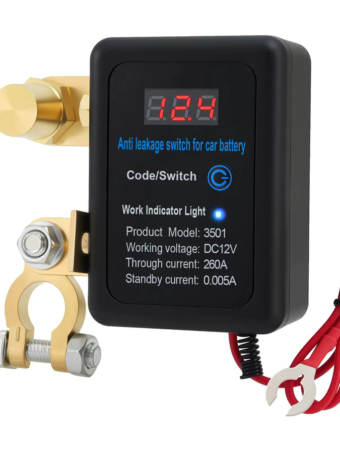 RYSJM Batterie-Hauptschalter mit Fernbedienung 12V, 240A Killschalter mit 433MHz Diebstahlschutz, Schwarz - Bild 7