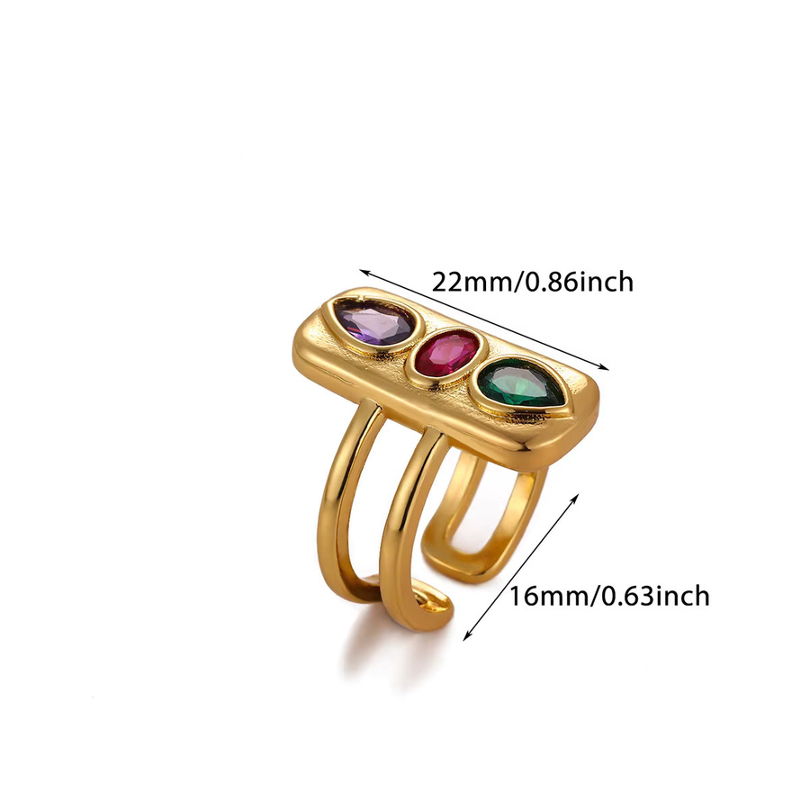 ETCAVCE Ring, Goldfarben, Zirkonia, Damen - Bild 2